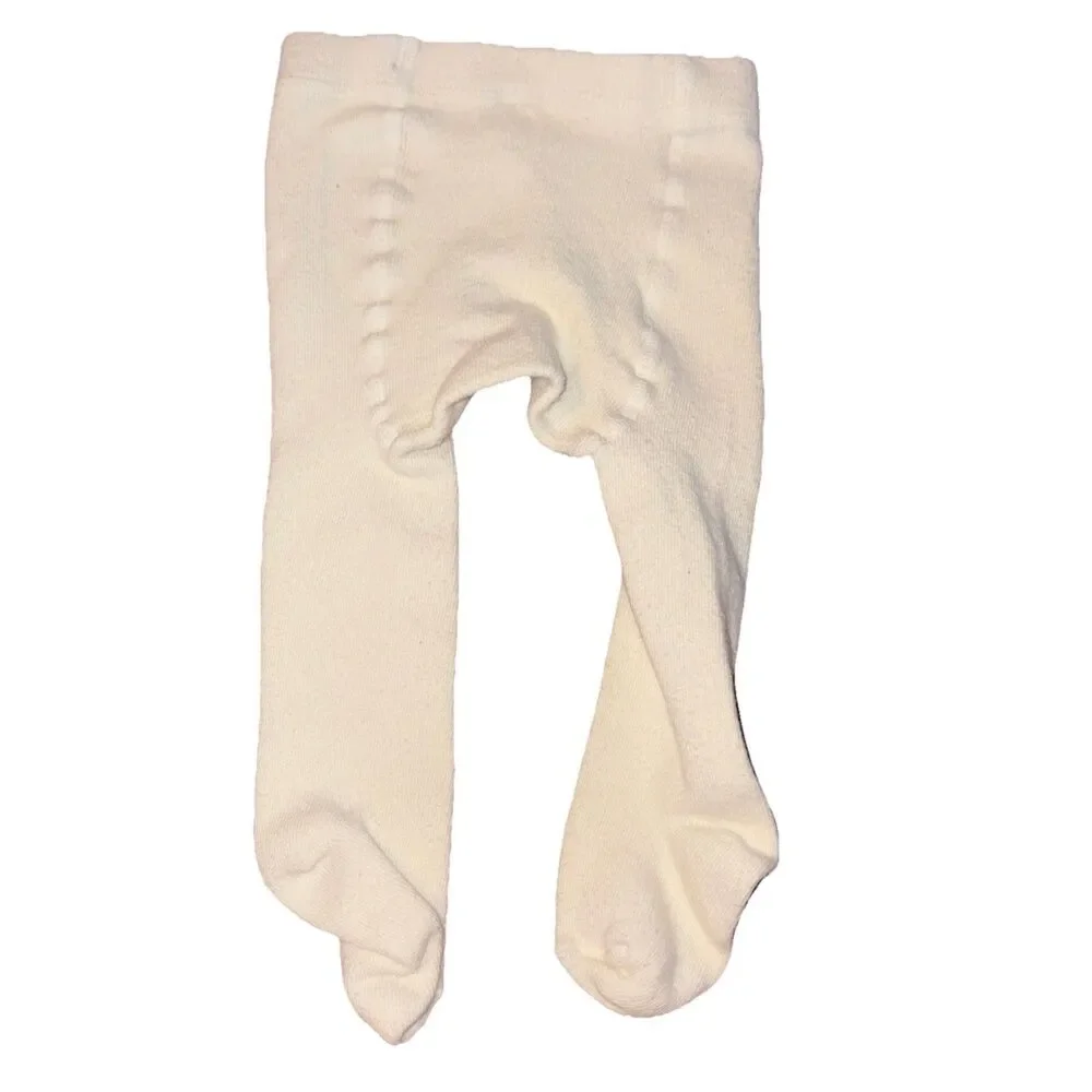 Unbranded Baby Girl Heavy Knit Off-White Tights 0-6M
